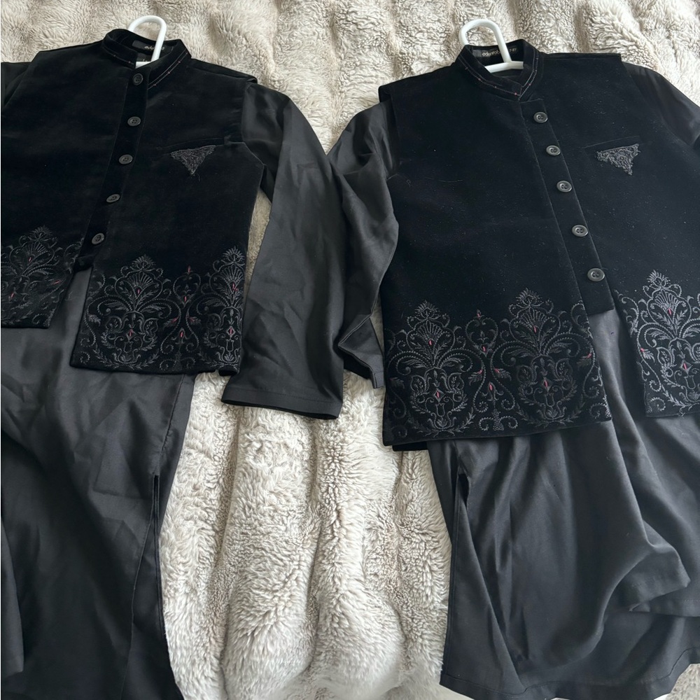 Boys kurta and shalwar with vest size 6-7 and size 8-9